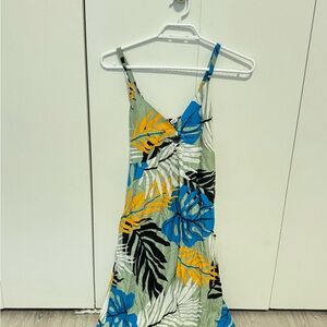 Beachy Summer Stretchy Tropical Print V-Neck Women Top